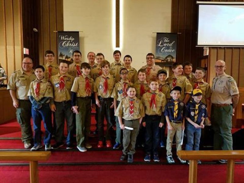 Boy Scout Troop 66 Celebrates Scout Sunday with Matawan United
