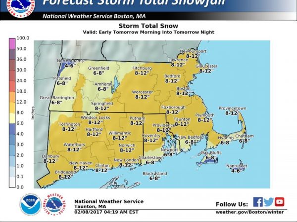 Winter Storm Warning Declared Norwood Expected to Get 8-12 Inches of Snow