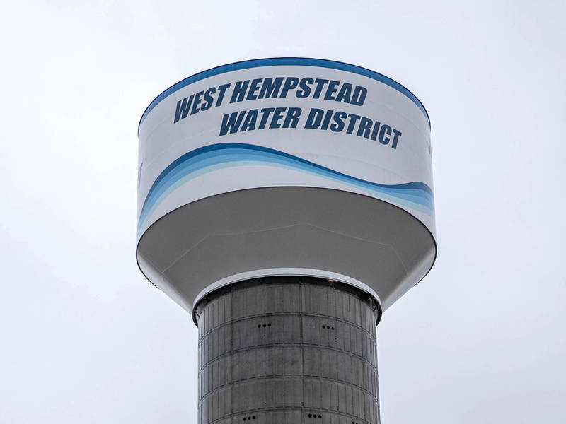 New West Hempstead Water District Water Tank On The Rise Malverne, NY
