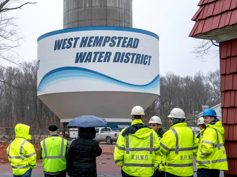New West Hempstead Water District Water Tank On The Rise Malverne, NY