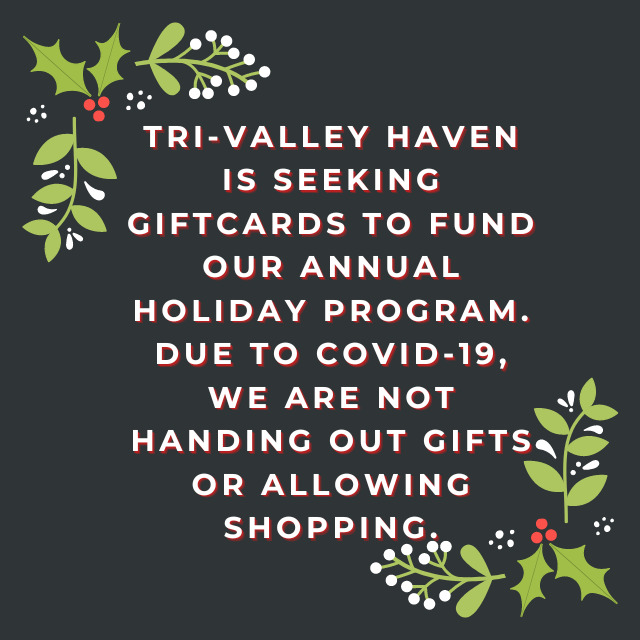 Nov 30 TriValley Haven Stocking & Gift Card Holiday Drive 2022