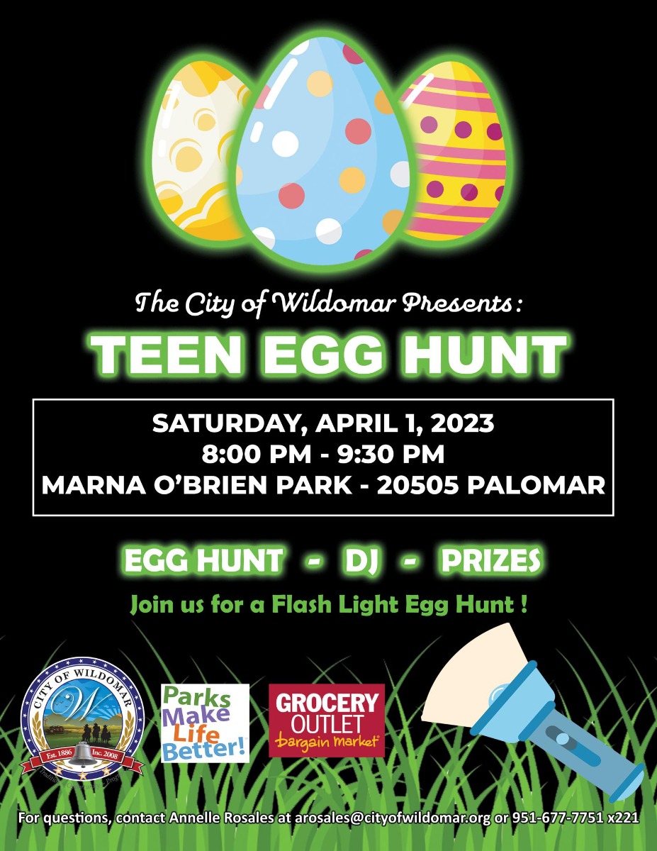 Apr 1 Eggstravaganza Egg Hunt & Teen Flashlight Egg Hunt 2023 Marna