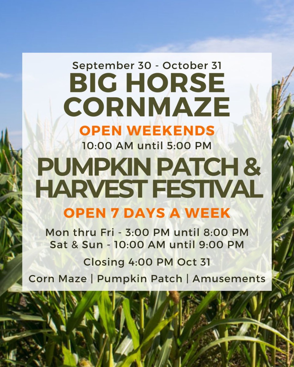 Sep 30 Big Horse Corn Maze & Pumpkin Patch 2023 Temecula Temecula