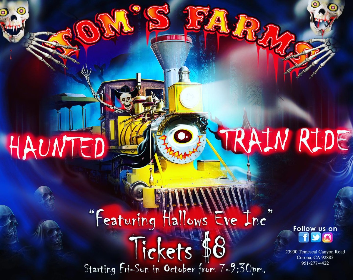 Oct 7 Tom's Farms 'Haunted Train Ride' Halloween 2023 Temescal