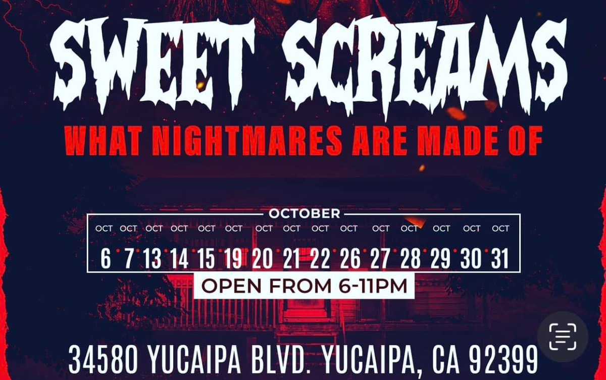 Oct 7 'Sweet Screams' Halloween Haunted House 2023 Yucaipa Banning, CA Patch