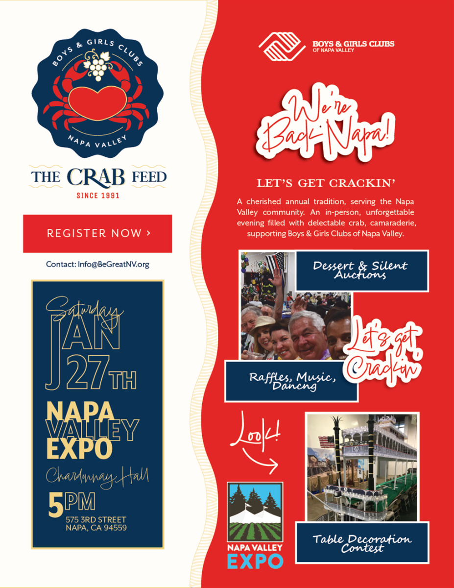 Jan 27 Napa Valley Boys & Girls Clubs Crab Feed & Dance 2024 Napa Napa Valley, CA Patch