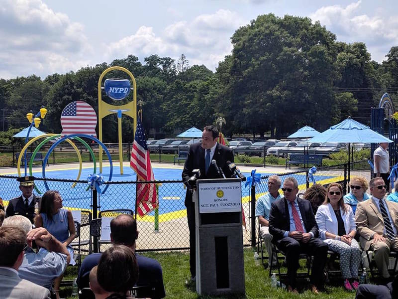 Sgt. Paul Tuozzolo Memorial Spray Park Opens In Elwood Huntington, NY