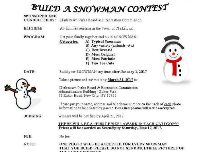 town of clarkstown build a snowman contest 2017 new city build a flyer