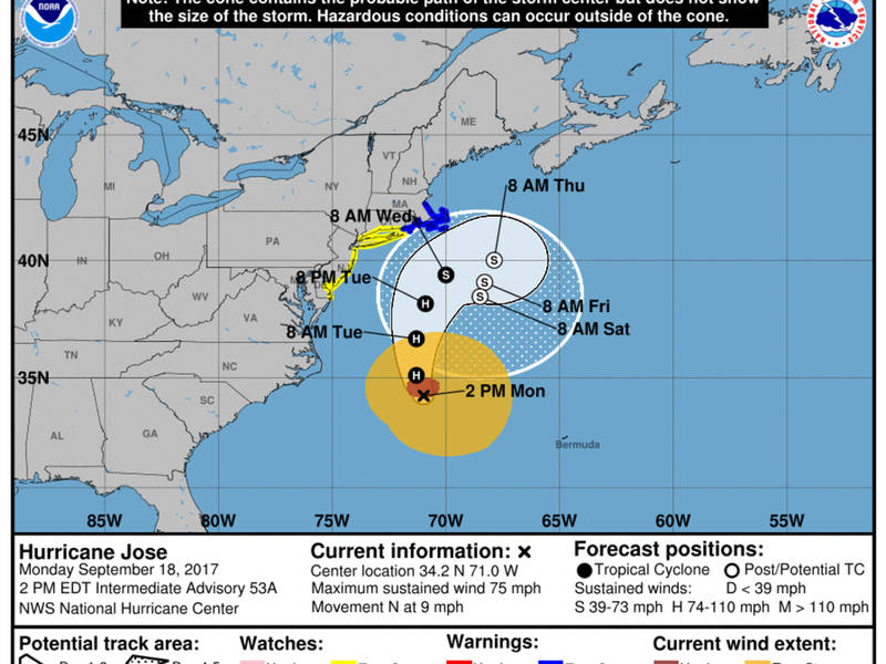 Hurricane Jose NYC HourByHour Forecast As Storm Is Felt In The City New York City, NY Patch