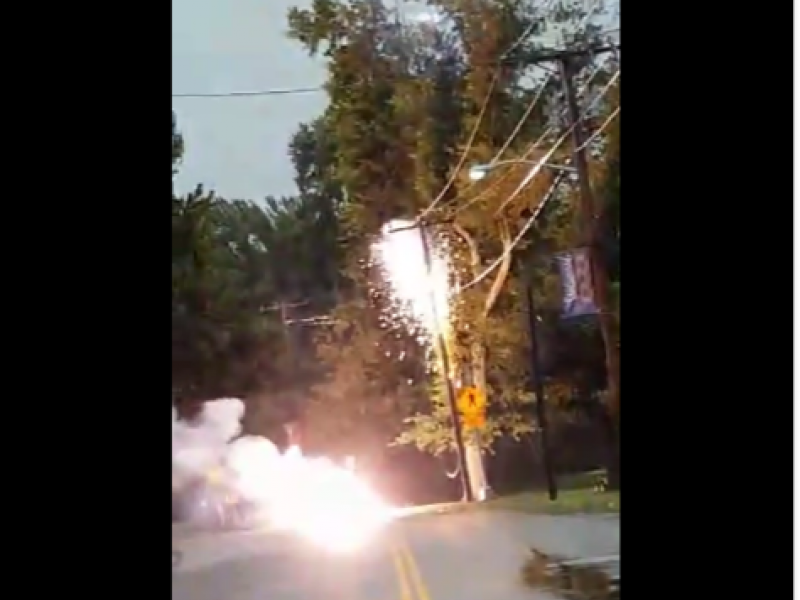 WATCH Downed Power Line Sparking in Spotswood East
