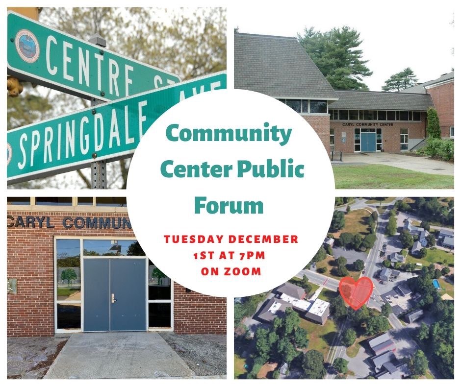 Dec 1 Dover Community Center Public Forum Tonight at 7pm Dover