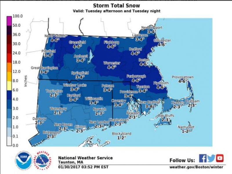 Massachusetts Weather Forecast Up To HalfFoot Of Snow Throughout
