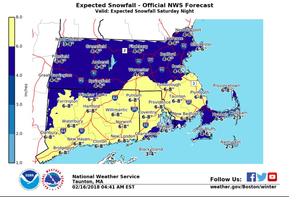 RI Weather Forecast Snow Totals Increase For Saturday's Storm