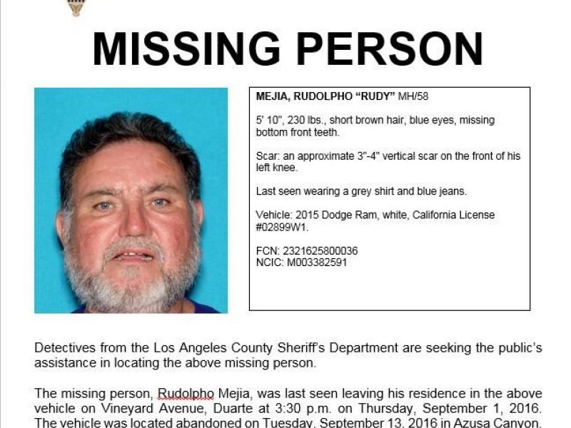 Public's Help Sought in Locating Duarte Man Missing Since September Monrovia, CA Patch