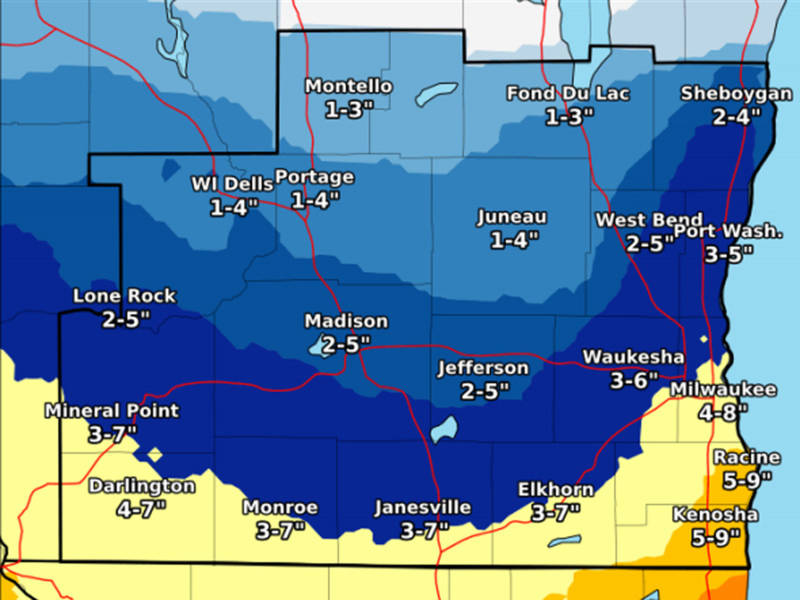 WI Weather Winter Storm Watch In 9 WI Counties Mount Pleasant, WI Patch