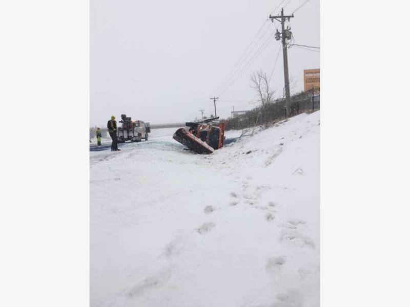 Snow Plow Flipped Over In Crash On Highway 52 Northfield, MN Patch
