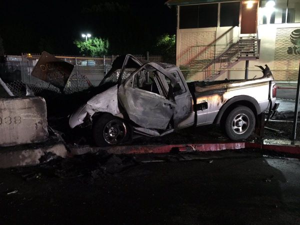 Truck Crashes Into L