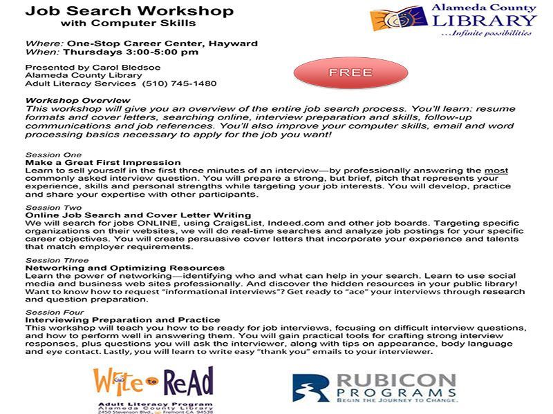 job search workshop with computer skills castro valley ca patch