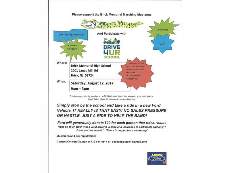 bmhs marching mustangs to host 2nd annual drive 4 ur school event on ford drive 4 ur school flyer