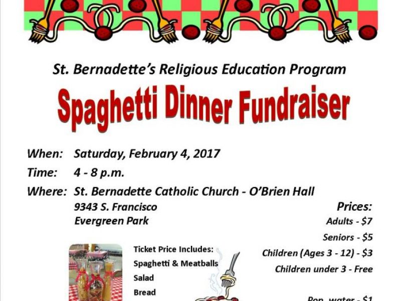 st bernadette s religious education program annual spaghetti