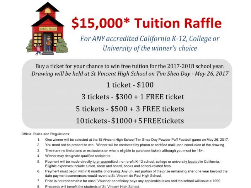 California School Tuition Raffle Petaluma, CA Patch