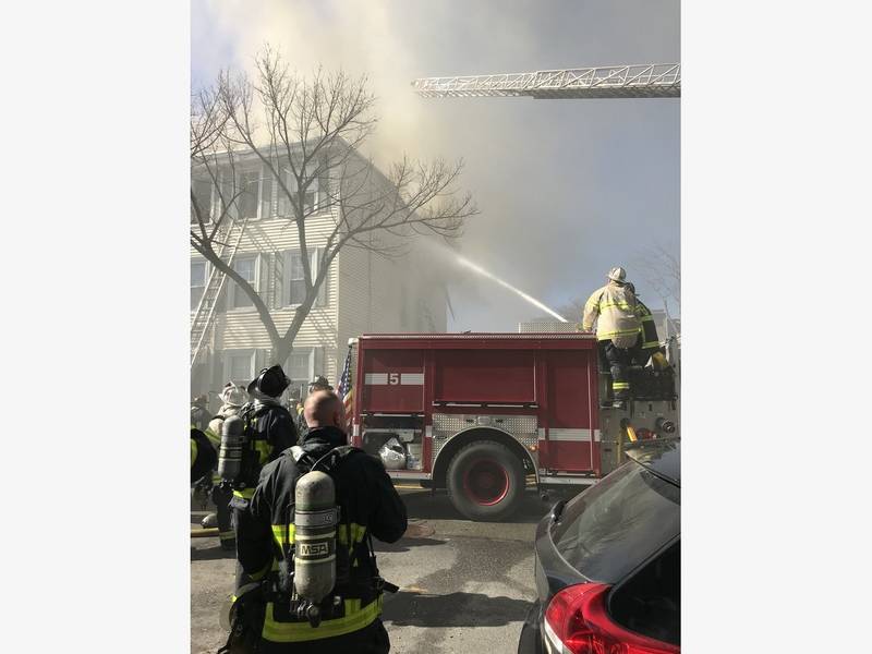 Firefighter 4 Residents Injured In 3 Alarm East Boston Fire Firefighter 4 Residents Injured In 3 Alarm East Boston Fire