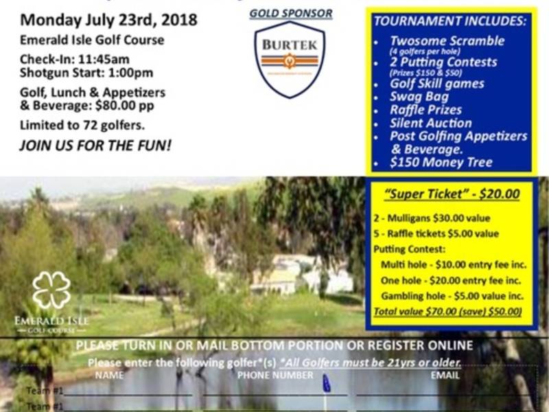Charity Golf Tournament At Emerald Isle On July 23rd Oceanside Ca Charity Golf Tournament At Emerald Isle On July 23rd