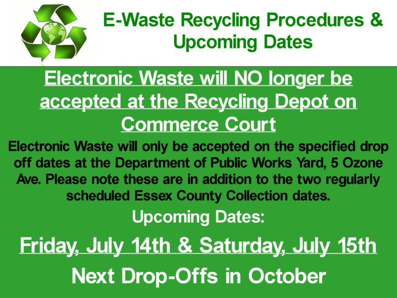 verona electronic waste drop off verona nj patch essex county department of public works