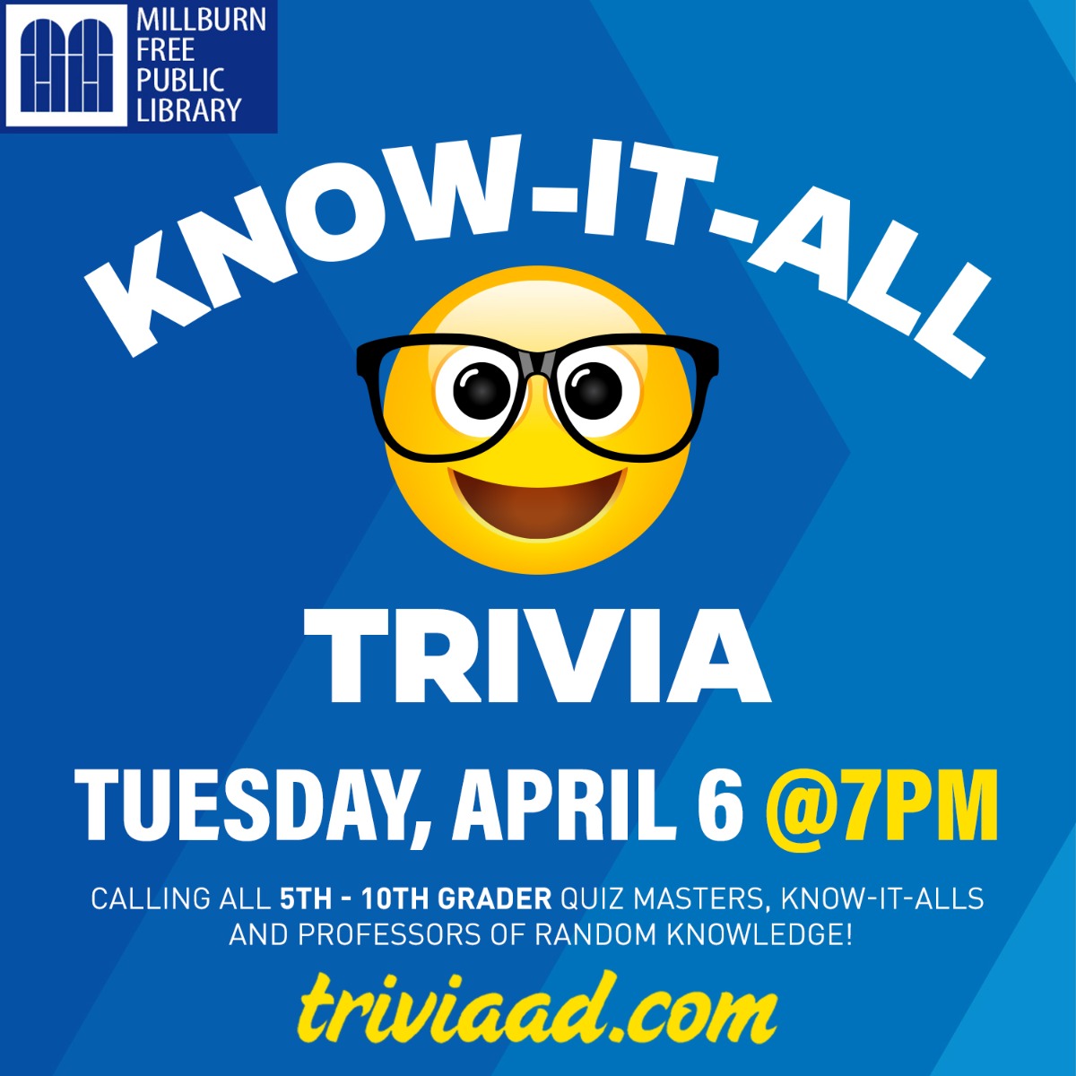 Apr 6 KnowItAll Trivia! Millburn, NJ Patch