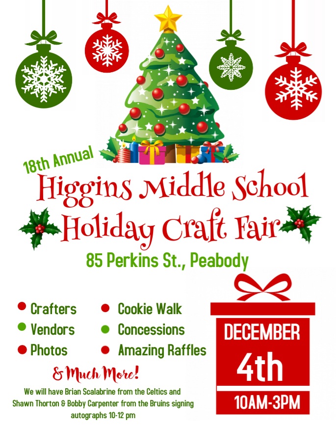 Pto Christmas Bazaar 2022 Dec 4 | Higgins Pto Holiday Craft Fair | Peabody, Ma Patch