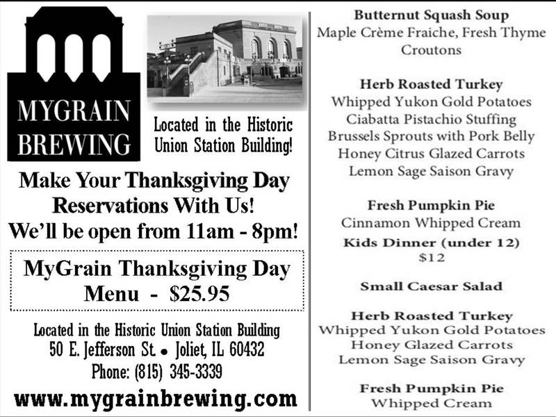 Thanksgiving Dinner at MyGrain Brewing Company Joliet, IL Patch