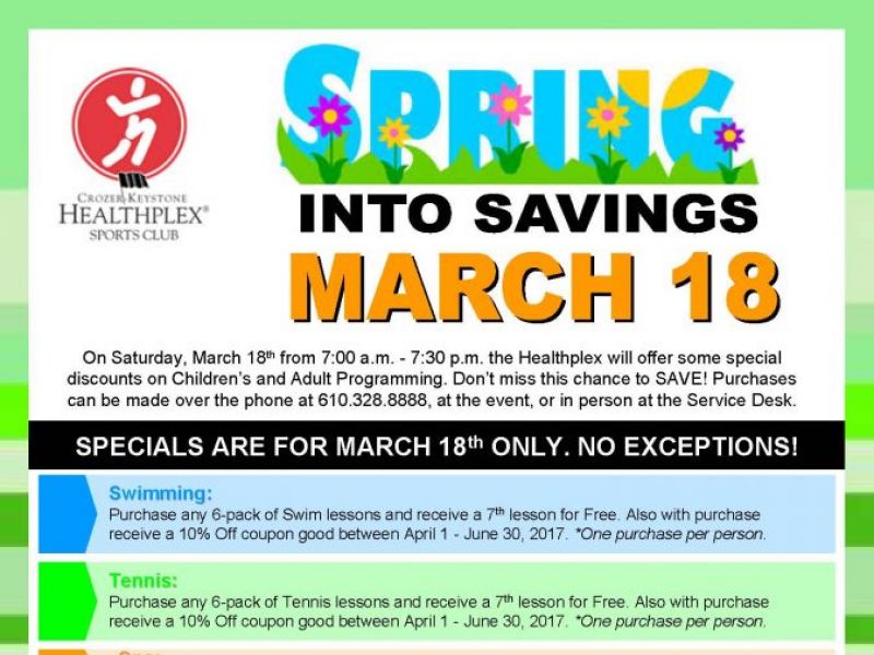 You Re Invited To The Healthplex Spring Savings Event March 18 You Re Invited To The Healthplex Spring Savings Event March 18 Springfield Pa Patch