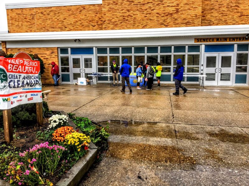 Volunteers Hit The Streets to Beautify Holbrook Despite Heavy Rain