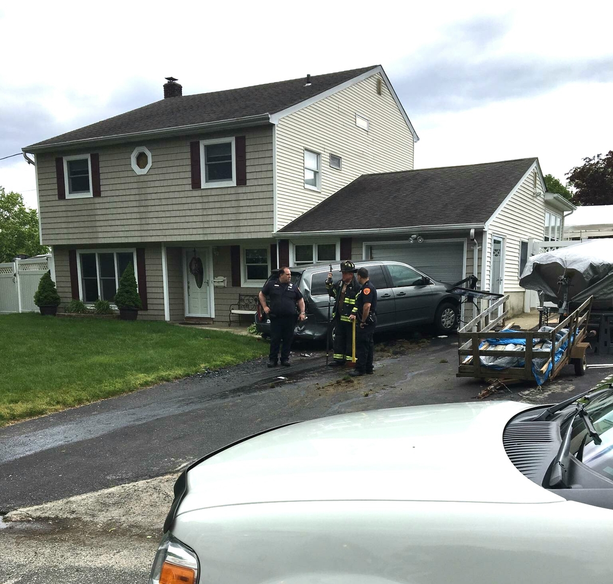 Minivan Crashes Into East Northport Home; 2 Hurt Northport, NY Patch