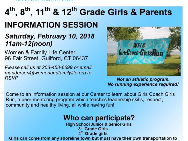 girls coach girls run info session guilford ct patch info session flyer